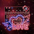 Neon Love Heart Keyboard Theme ikon