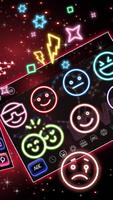 Neon Love Heart Keyboard Theme syot layar 2