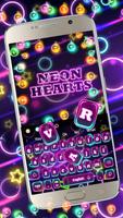 Neon Hearts Keyboard poster