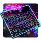 Teclado de luzes de néon ícone
