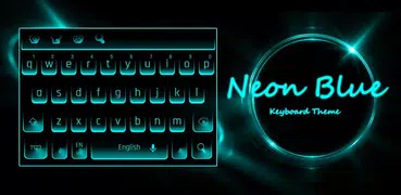 Неоновая синяя клавиатура