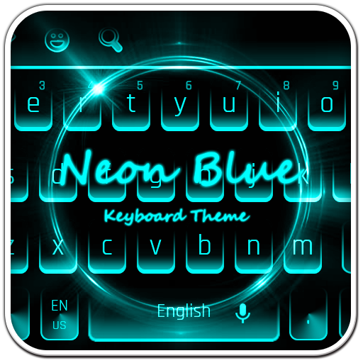 Неоновая синяя клавиатура