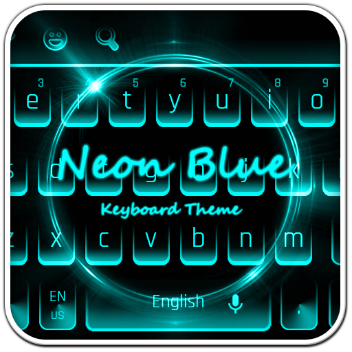 Neon Blue Keyboard