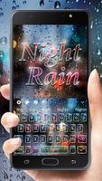 Night Rain Waterdrops Keyboard poster