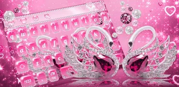 Luxurious Diamond Lover Swan Keyboard
