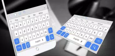 Simple White Blue Keyboard