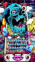 Skull Graffiti Keyboard Tema poster