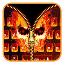 Skull Fire Zipper Keyboard-APK