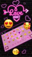 Sparkling Neon Purple Hearts Light Keyboard capture d'écran 2
