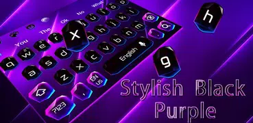 Elegante teclado morado negro