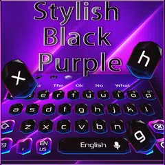 download Stylish Black Purple Keyboard APK