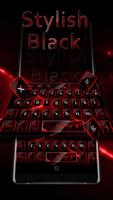 Stylish Black Red Keyboard Affiche
