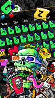 Street Skull Graffiti Keyboard Plakat