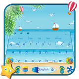 3D Summer Beach DP Gravity Keyboard Theme أيقونة