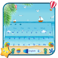 3D Summer Beach DP Gravity Keyboard Theme
