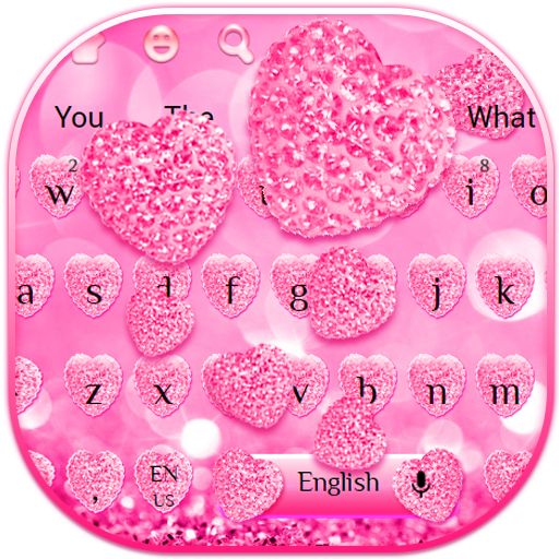 Rosa Diamant-Herz-Tastatur