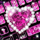 핑크 다이아몬드 하트 키보드 아이콘