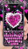 Clavier Coeur Diamant Rose Affiche