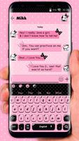 SMS Pink Bowknot Keyboard Theme poster