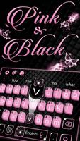 Pink Black Butterfly Keyboard Theme Cartaz