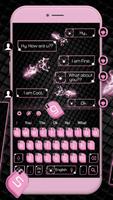 Pink Black Butterfly Keyboard Theme imagem de tela 1