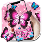 Pink Butterfly Keyboard ikon
