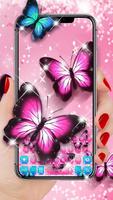 Clavier Papillon Rose Affiche