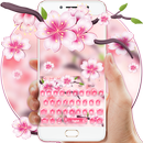 Klawisze różowe kwiaty wiśni aplikacja