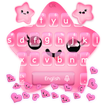 Pink Cute Glitter Cartoon Star Gravity Keyboard