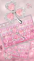 Pink Diamond Clover Flower Keyboard Affiche