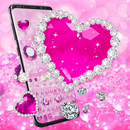 Pink Diamond Heart Keyboard Theme APK
