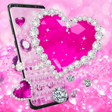 Pink Diamond Heart Keyboard Theme biểu tượng