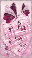 Pink Diamond Luxury Butterfly Keyboard Affiche