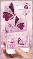 Pink Diamond Luxury Butterfly Keyboard capture d'écran 1