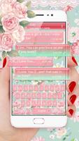 Pink Flower Keyboard poster