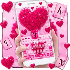 Pink Love Heart Keyboard Theme APK Herunterladen