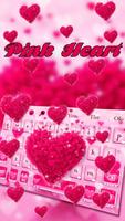 Pink Love Heart Keyboard Theme Affiche