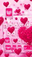 Pink Love Heart Keyboard Theme スクリーンショット 1