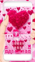 Pink Love Heart Keyboard Theme ảnh chụp màn hình 2
