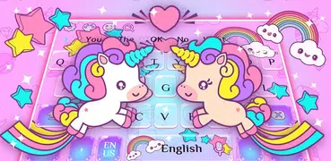 Pink Healing Unicorn Keyboard
