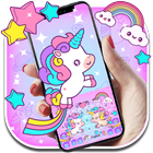 Pink Healing Unicorn Keyboard icône