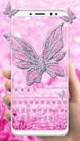 Pink Diamond Butterfly Keyboard poster
