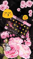 Pink Rose Butterfly Keyboard poster