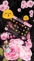 Pink Rose Butterfly Keyboard 포스터