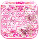 Pink Rose Diamond Keyboard Theme APK