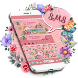 Teclado Rosa Elegante SMS ícone