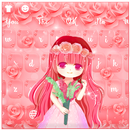 Pink Rose Cute Girl Keyboard APK