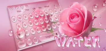Pink Rose Water Drop Keyboard