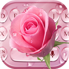 Pink Rose Water Drop Keyboard icône