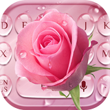 Pink Rose Water Drop Keyboard ikon